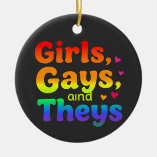 Girls, Gays, and They’s LGBT Pride Month Inclusion Ceramic Tree Decoration
