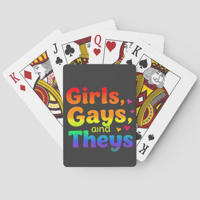 Girls, Gays, and They’s LGBT Pride Month Inclusion Playing Cards (Back)