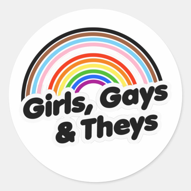 GIRLS, GAYS & THEYS T-Shirt Classic Round Sticker (Front)