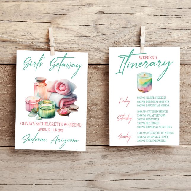 Girls' Getaway, Spa, Bachelorette Weekend Party Invitation (Creator Uploaded)