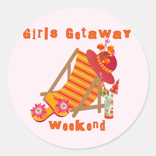 Girls Getaway Weekend T-shirts and Gifts Classic Round Sticker (Front)