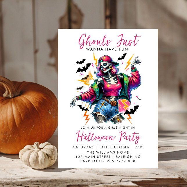 Girls Ghouls Night Out  Adult Halloween Party Invitation (Creator Uploaded)