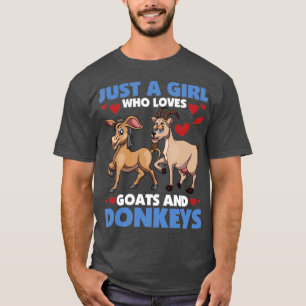 Girls Goat Lover Farming Women Farmer Farm Animal  T-Shirt