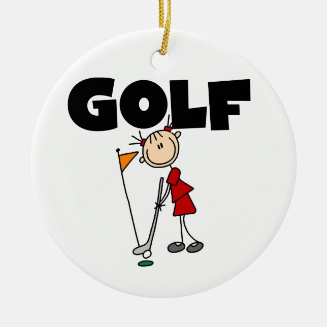 Girls GOLF Ceramic Tree Decoration (Front)