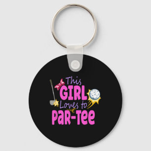 Girls Golf Shirt Birthday Golf Women Golf Player Key Ring