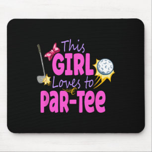 Girls Golf Shirt Birthday Golf Women Golf Player  Mouse Pad