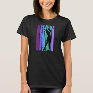 Girls Golf Silhouette Golfing Golfer Coach Rainbow T-Shirt
