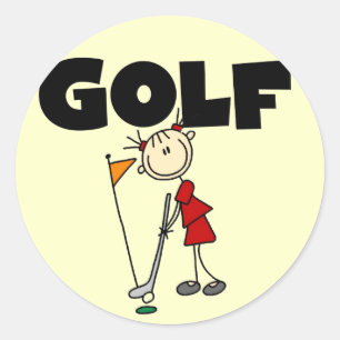 Girls GOLF T-shirts and Gifts Classic Round Sticker