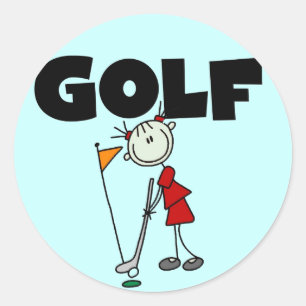 Girls GOLF T-shirts and Gifts Classic Round Sticker