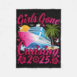 Girls Gone Cruising 2025 Women Cruise Vacation  Fleece Blanket