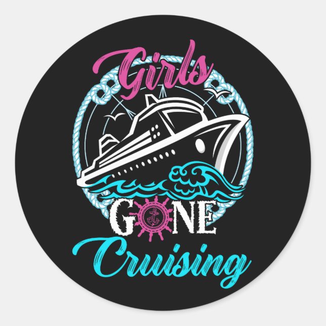 Girls Gone Cruising Cruise Lovers Boat Captain Anc Classic Round Sticker (Front)