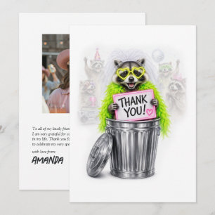 Girls Gone Feral Racoon Bachelorette Photo Thank You Card