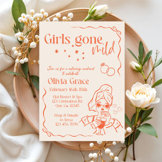 Girls Gone Mild Bachelorette Invitation | Boho Spa