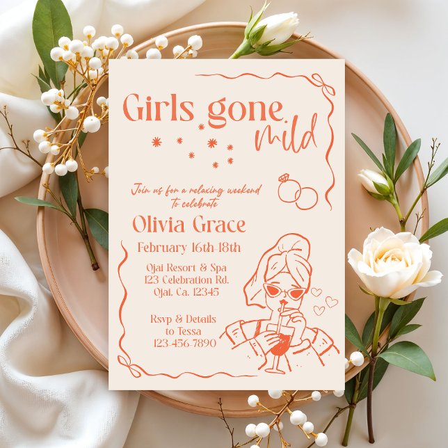 Girls Gone Mild Bachelorette Invitation | Boho Spa (Creator Uploaded)