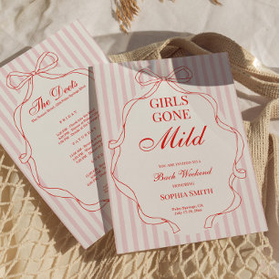 Girls Gone Mild Bachelorette Party Invitation Red