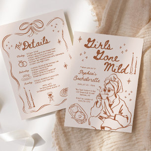 Girls Gone Mild Bachelorette Party Itinerary Invitation