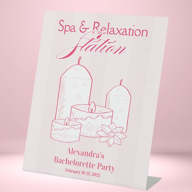 Girls Gone Mild Bachelorette Spa Station Pedestal Sign (Creator Uploaded)