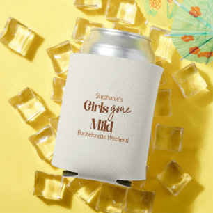 Girls Gone Mild Bachelorette Weekend Brown & Ivory Can Cooler
