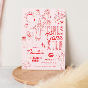 Girls Gone Mild Blush Bachelorette Weekend Invitation