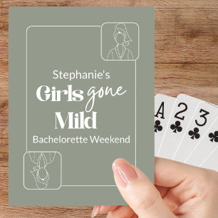Girls Gone Mild Chic Sage Bachelorette Spa Weekend Playing Cards