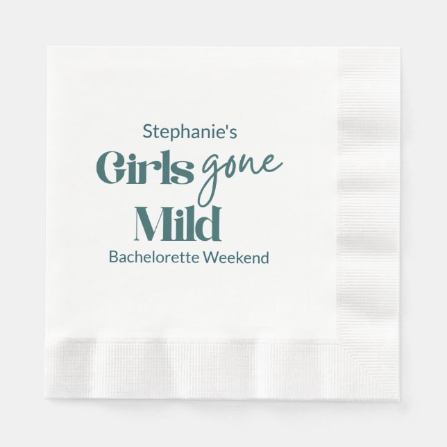 Girls Gone Mild Elegant Bachelorette Beach Weekend Napkin (Front)