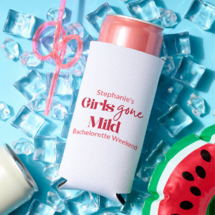 Girls Gone Mild Elegant Bachelorette Weekend White Seltzer Can Cooler