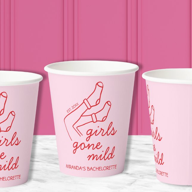 Girls Gone Mild Hand Drawn Low-Key Bachelorette Paper Cups (Girls Gone Mild Hand Drawn Low-Key Bachelorette Paper Cups)