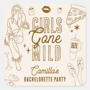 Girls Gone Mild Pajama Spa Bachelorette Party Square Sticker