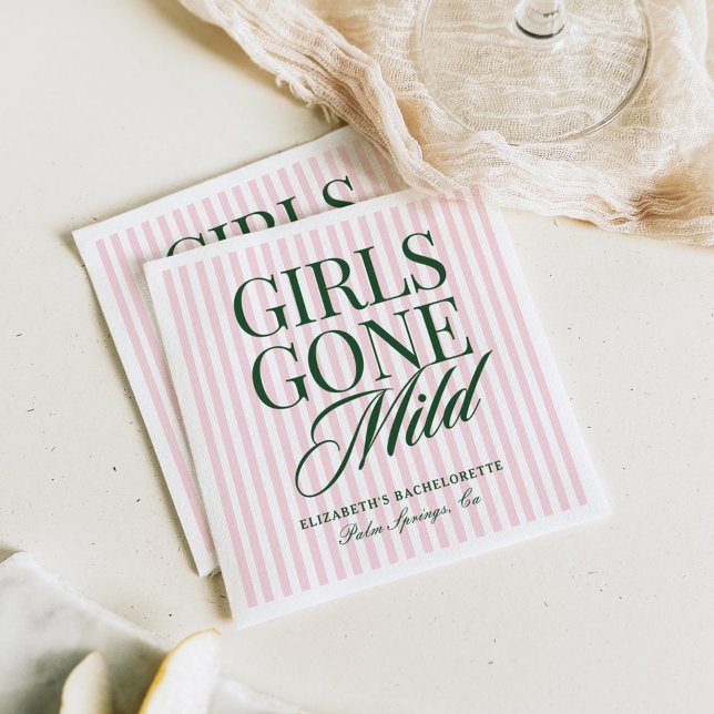 Girls Gone Mild Pajama Spa Bachelorette Weekend Napkin (Creator Uploaded)