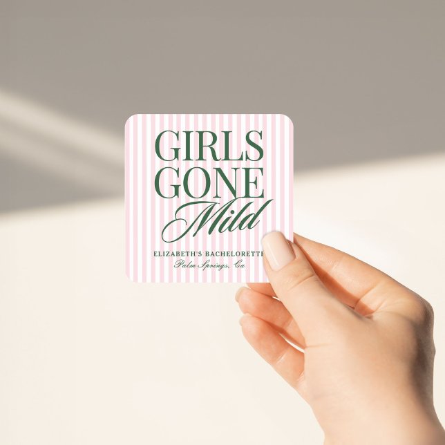 Girls Gone Mild Pajama Spa Bachelorette Weekend Square Sticker (Creator Uploaded)