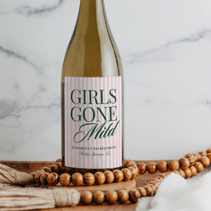Girls Gone Mild Pajama Spa Bachelorette Weekend Wine Label