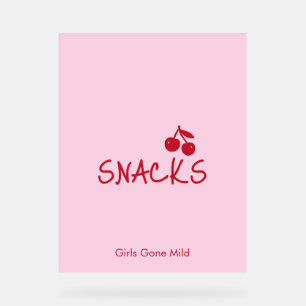 Girls Gone Mild Pink and Cherry Red Bachelorette   Acrylic Sign
