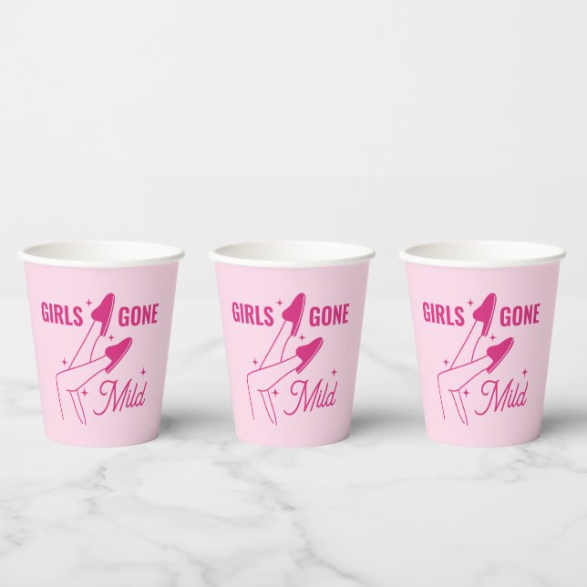 Girls Gone Mild Pink Sleepover Bachelorette Paper Cups (Multi)