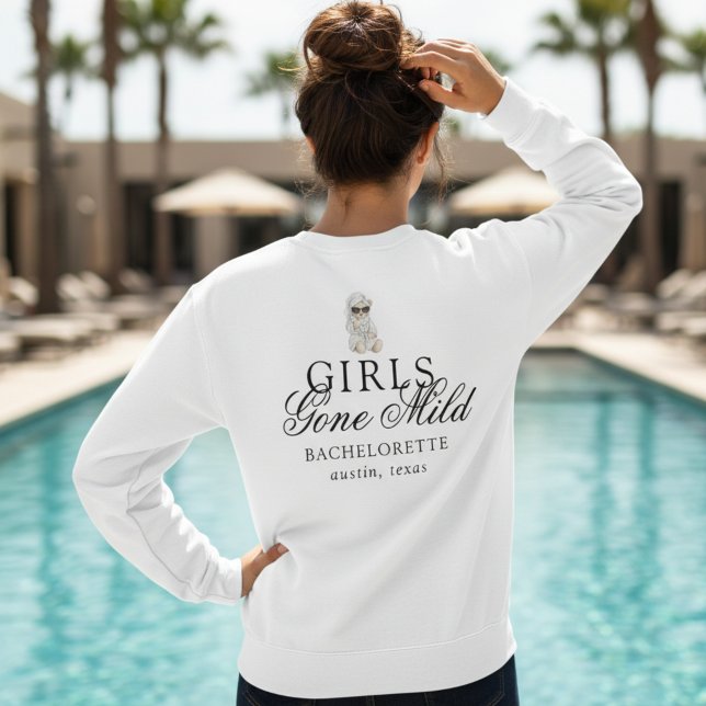Girls Gone Mild Spa Bear Bachelorette Sweatshirt (Not every bachelorette party needs to be wild—and that’s exactly the vibe of Girls Gone Mild!)