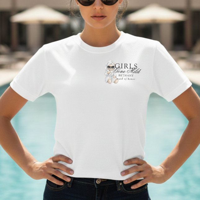 Girls Gone Mild Spa Bear Bachelorette T-Shirt (Not every bachelorette party needs to be wild—and that’s exactly the vibe of Girls Gone Mild!)