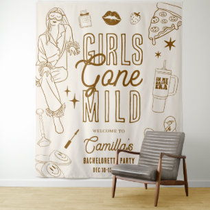 Girls Gone Mild Spa Pajama Bachelorette Party Tapestry