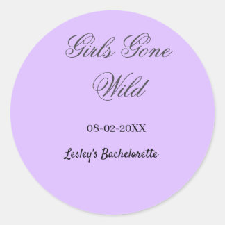 Girls Gone wild Bachelorette party name date bride Classic Round Sticker