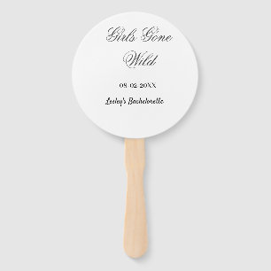 Girls Gone wild Bachelorette party name date bride Hand Fan