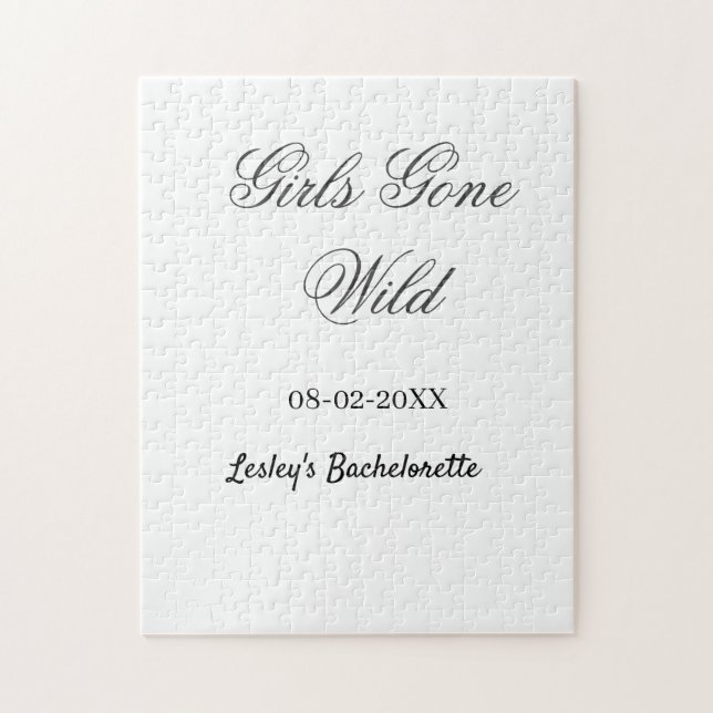 Girls Gone wild Bachelorette party name date bride Jigsaw Puzzle (Vertical)