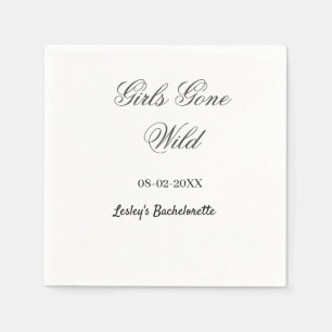 Girls Gone wild Bachelorette party name date bride Napkin