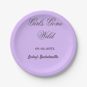 Girls Gone wild Bachelorette party name date bride Paper Plate