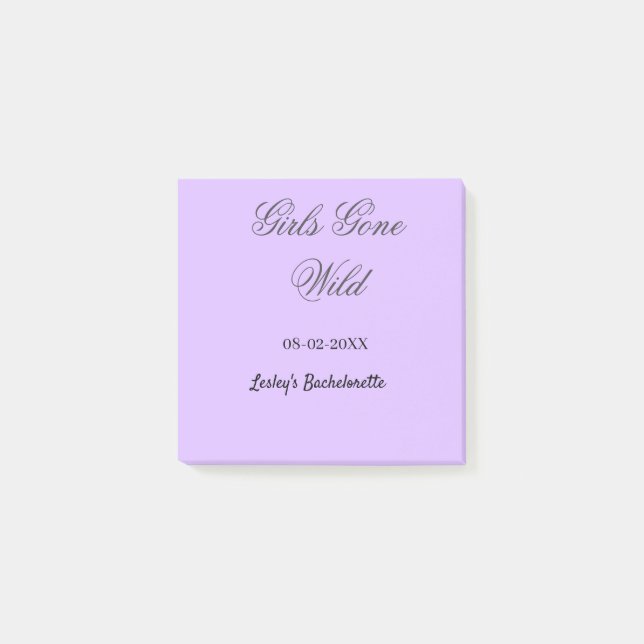 Girls Gone wild Bachelorette party name date bride Post-it Notes (Front)
