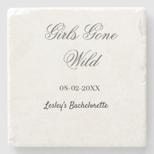 Girls Gone wild Bachelorette party name date bride Stone Coaster