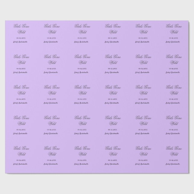 Girls Gone wild Bachelorette party name date bride Wrapping Paper (Flat)