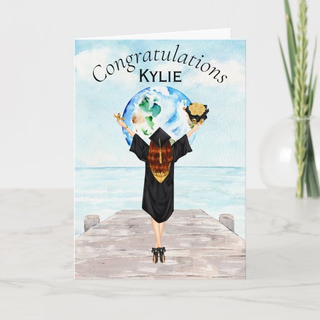 Girl's  Graduation Congratulations Card (Front)