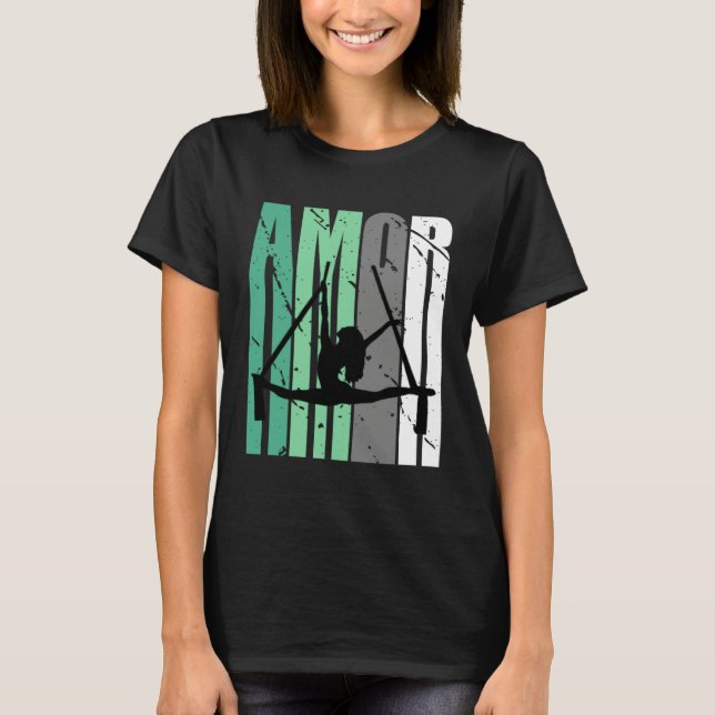 Girls Green Aerialist Distressed Amor Loves Inspir T-Shirt (Front)
