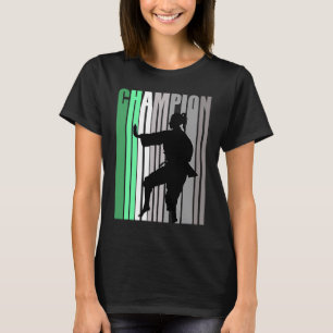 Girls Green Colors Karate Birthday Colorful Posing T-Shirt