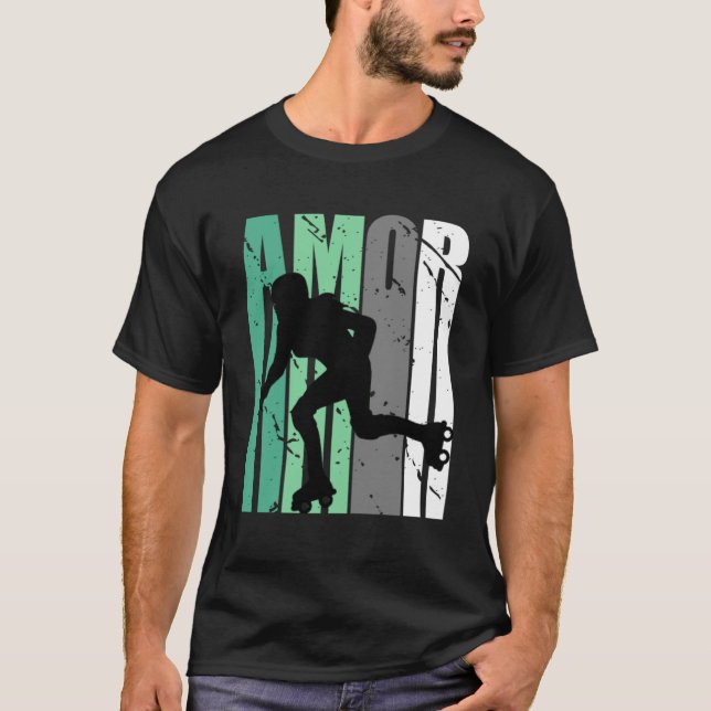 Girls Green Distressed Amor Loves Team Girl Inspir T-Shirt (Front)