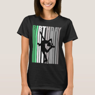 Girls Green Ice Skating Birthday Colourful Elegant T-Shirt