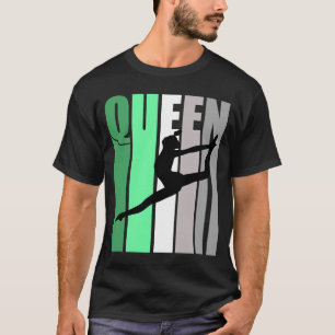 Girls Green Retro Dance Queen Birthday Daughter T-Shirt